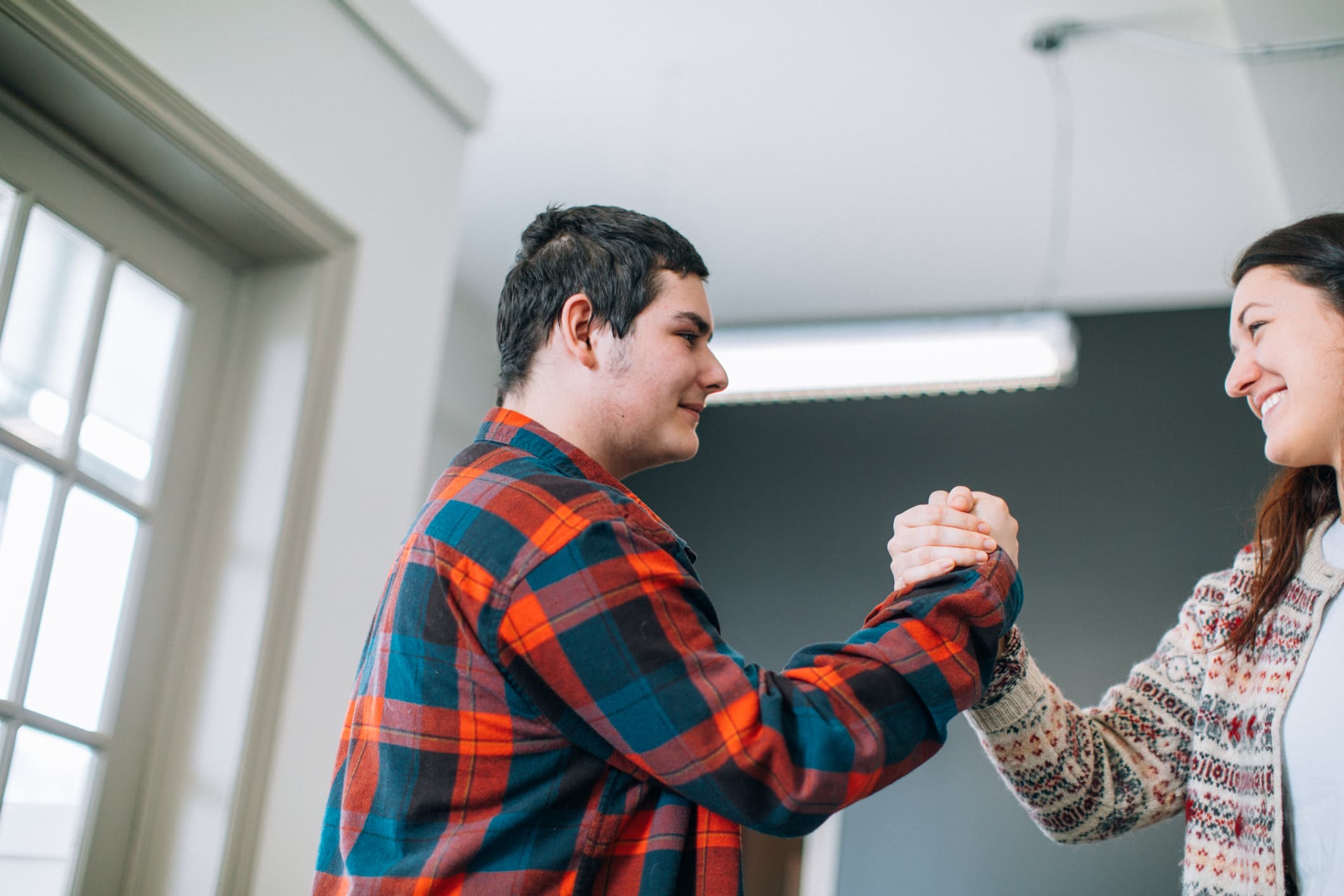 Teenage Boy with Skill Builder